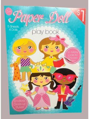 Paper Doll Play Book With 5 Sheets & 4 Dolls Endless Dress-Up Styles Ages 5+